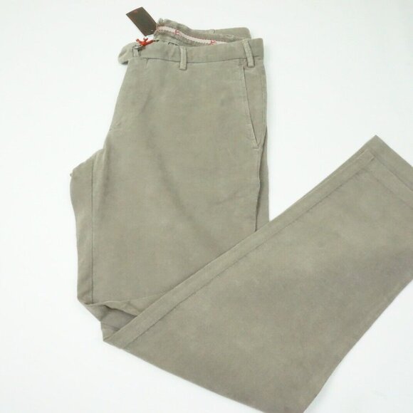 Isaia Tinto Slim Brown Textured Cotton Blend Casual Men Chino Pant 48R EU NEW - Picture 1 of 8